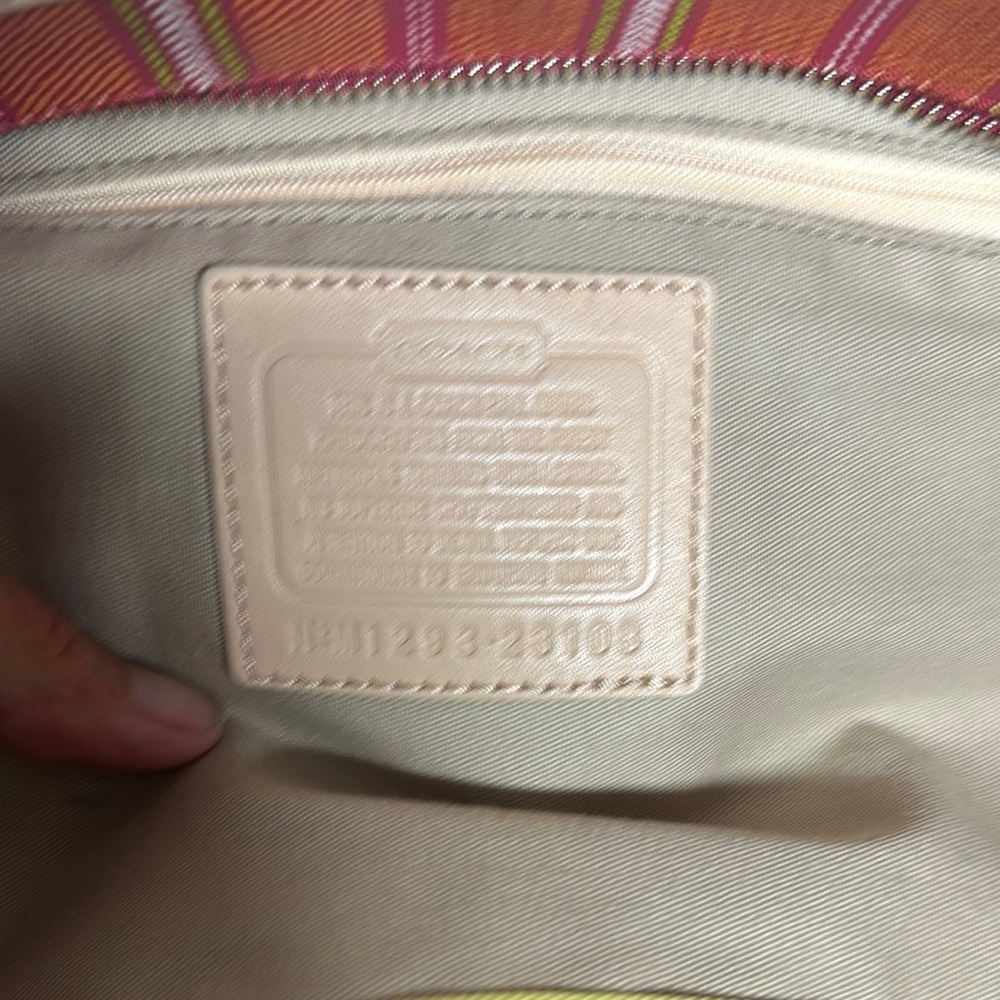 Coach Legacy Red and Cream Striped Tote - Picture 12 of 16